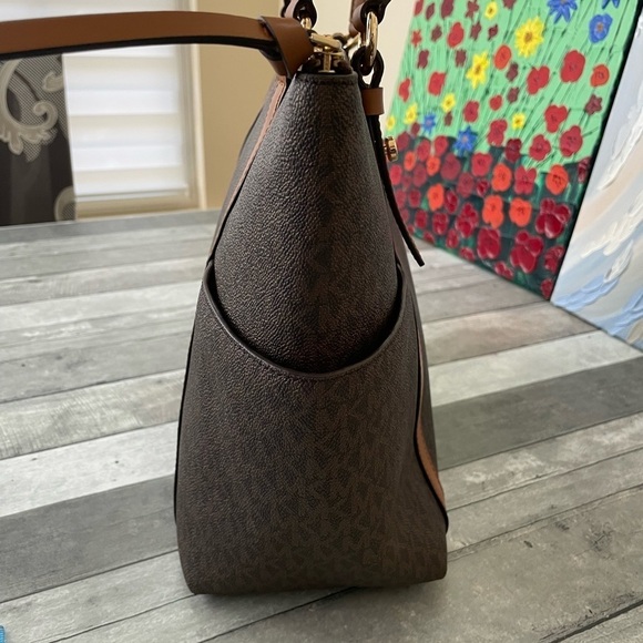 MICHAEL KORS woman’s Signature Canvas Large Tote Shoulder Bag Women Leather - Picture 6 of 10